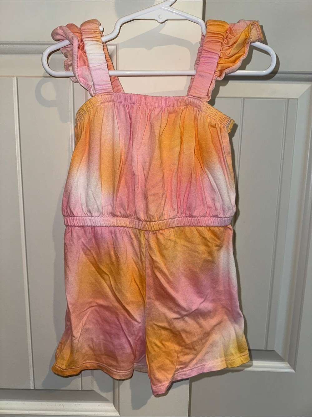 Old Navy Girls Tie-Dye Romper in Pink and Yellow